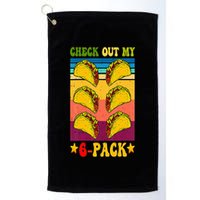 Retro Taco Check Out My 6 Pack Six Pack Mexican Groovy Golf Towel