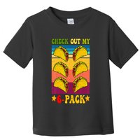 Retro Taco Check Out My 6 Pack Six Pack Mexican Groovy Toddler T-Shirt