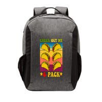 Retro Taco Check Out My 6 Pack Six Pack Mexican Groovy Vector Backpack