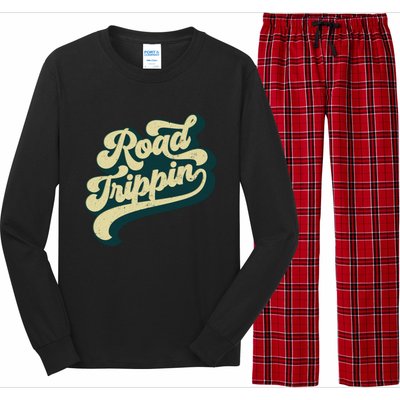 Road Trippin Cool Retro Vintage Road Trip Gift Long Sleeve Pajama Set