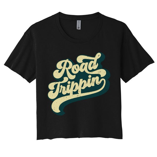 Road Trippin Cool Retro Vintage Road Trip Gift Crop Top
