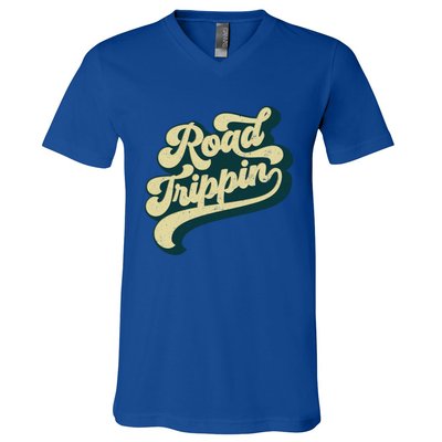 Road Trippin Cool Retro Vintage Road Trip Gift V-Neck T-Shirt