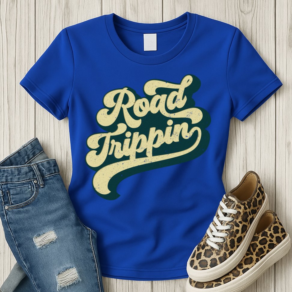 Road Trippin Cool Retro Vintage Road Trip Gift Womens T-Shirt