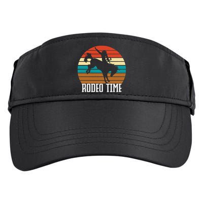 Rodeo Time Cowboy Wranglers Bucking Horse Retro Sunset Adult Drive Performance Visor