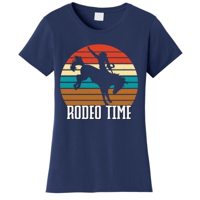 Rodeo Time Cowboy Wranglers Bucking Horse Retro Sunset Women's T-Shirt