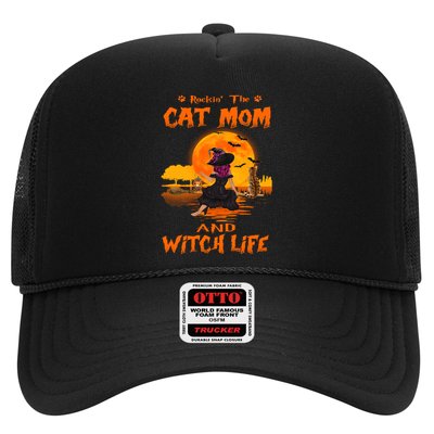 Rocking The Cat Mom And Witch Life Bengal Cat Halloween Gift Trucker Hat