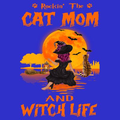 Rocking The Cat Mom And Witch Life Bengal Cat Halloween Gift T-Shirt