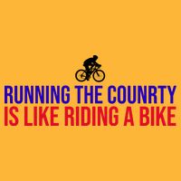 Running The Country Is Like Riding A Bike Joe Biden Funny Pom Pom 12in Knit Beanie