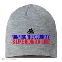 Running The Country Is Like Riding A Bike Joe Biden Funny Sustainable Beanie