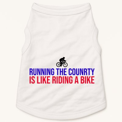 Running The Country Is Like Riding A Bike Joe Biden Funny Doggie Tank