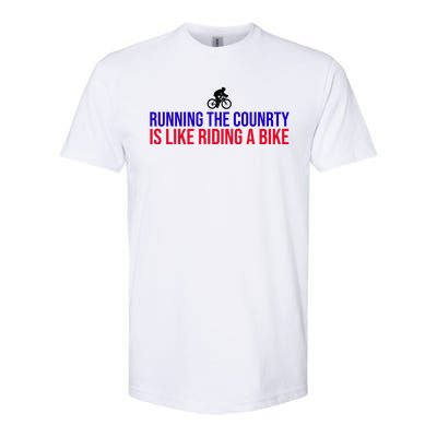 Running The Country Is Like Riding A Bike Joe Biden Funny Softstyle® CVC T-Shirt