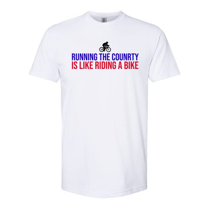 Running The Country Is Like Riding A Bike Joe Biden Funny Softstyle CVC T-Shirt