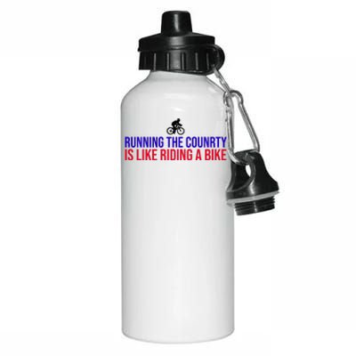 Running The Country Is Like Riding A Bike Joe Biden Funny Aluminum Water Bottle 