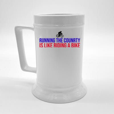 Running The Country Is Like Riding A Bike Joe Biden Funny Beer Stein