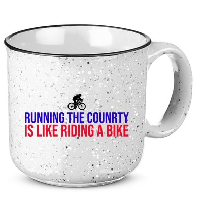 Running The Country Is Like Riding A Bike Joe Biden Funny 15oz Campfire Ceramic Mug