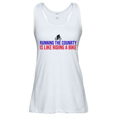 Running The Country Is Like Riding A Bike Joe Biden Funny Ladies Essential Flowy Tank
