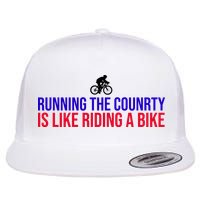 Running The Country Is Like Riding A Bike Joe Biden Funny Flat Bill Trucker Hat