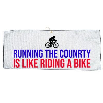 Running The Country Is Like Riding A Bike Joe Biden Funny Large Microfiber Waffle Golf Towel
