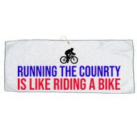 Running The Country Is Like Riding A Bike Joe Biden Funny Large Microfiber Waffle Golf Towel