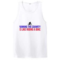 Running The Country Is Like Riding A Bike Joe Biden Funny PosiCharge Competitor Tank