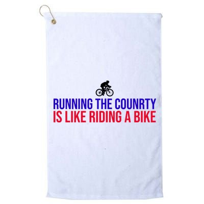 Running The Country Is Like Riding A Bike Joe Biden Funny Golf Towel