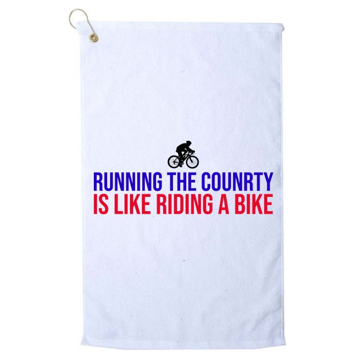Running The Country Is Like Riding A Bike Joe Biden Funny Golf Towel