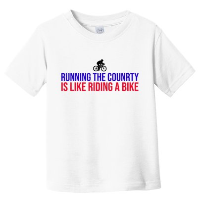 Running The Country Is Like Riding A Bike Joe Biden Funny Toddler T-Shirt