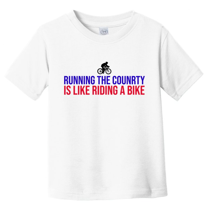 Running The Country Is Like Riding A Bike Joe Biden Funny Toddler T-Shirt