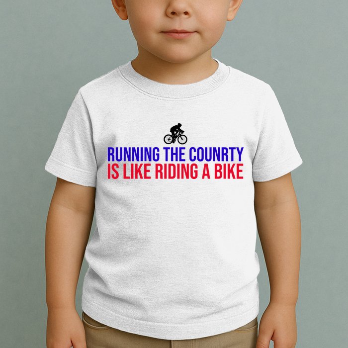 Running The Country Is Like Riding A Bike Joe Biden Funny Toddler T-Shirt