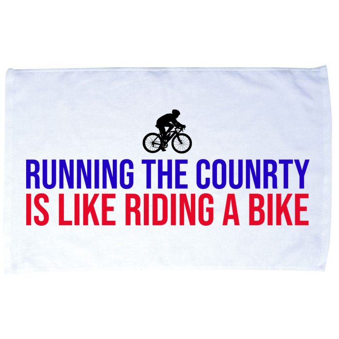 Running The Country Is Like Riding A Bike Joe Biden Funny Microfiber Hand Towel