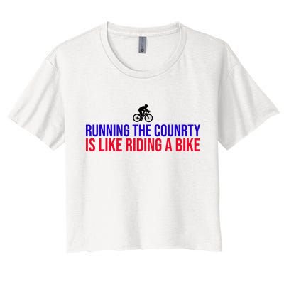 Running The Country Is Like Riding A Bike Joe Biden Funny Crop Top