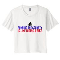 Running The Country Is Like Riding A Bike Joe Biden Funny Crop Top