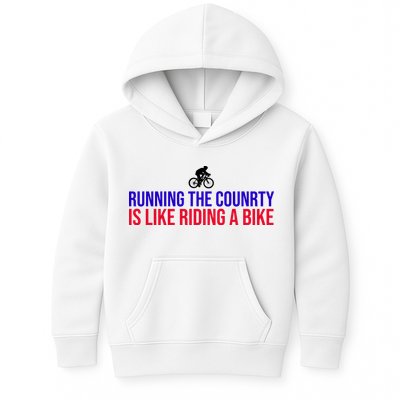 Running The Country Is Like Riding A Bike Joe Biden Funny Kids Hoodie