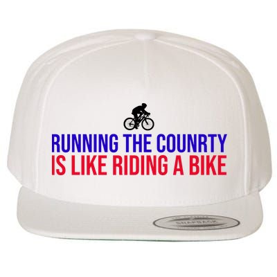 Running The Country Is Like Riding A Bike Joe Biden Funny Wool Snapback Cap