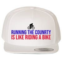 Running The Country Is Like Riding A Bike Joe Biden Funny Wool Snapback Cap