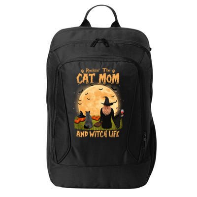 Rocking The Cat Mom Witch Life British Shorthair Halloween Cool Gift City Backpack