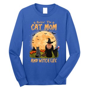 Rocking The Cat Mom Witch Life British Shorthair Halloween Cool Gift Long Sleeve Shirt