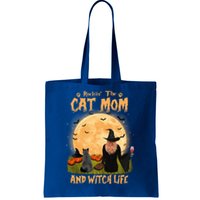 Rocking The Cat Mom Witch Life British Shorthair Halloween Cool Gift Tote Bag