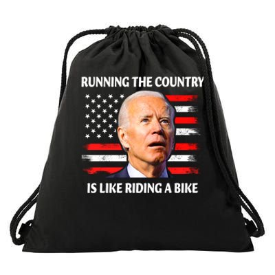 Running The Country Is Like Riding A Bike Joe Biden Drawstring Bag