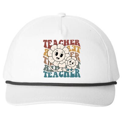 Retro Teacher Cute Gift Sunflower Heart Snapback Five-Panel Rope Hat