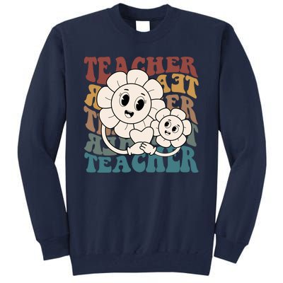 Retro Teacher Cute Gift Sunflower Heart Tall Sweatshirt