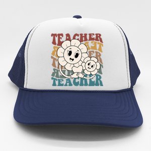 Retro Teacher Cute Gift Sunflower Heart Trucker Hat