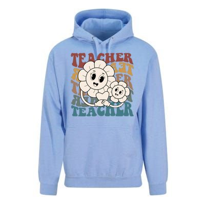 Retro Teacher Cute Gift Sunflower Heart Unisex Surf Hoodie