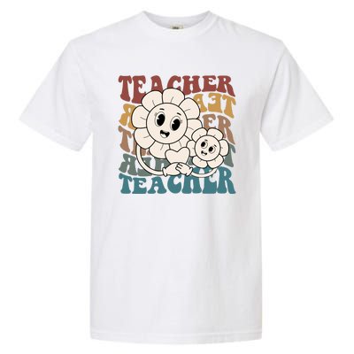 Retro Teacher Cute Gift Sunflower Heart Garment-Dyed Heavyweight T-Shirt