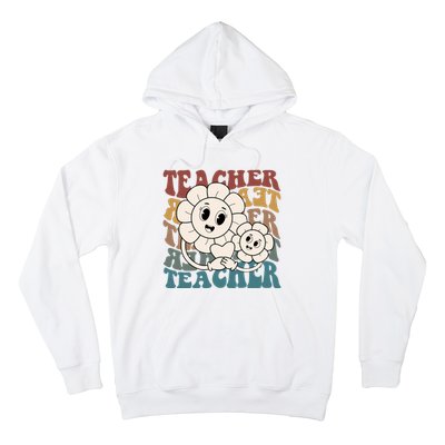 Retro Teacher Cute Gift Sunflower Heart Hoodie