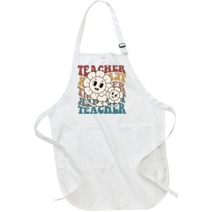 Retro Teacher Cute Gift Sunflower Heart Full-Length Apron With Pockets