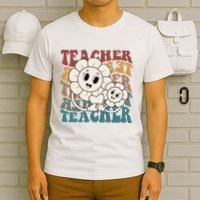 Retro Teacher Cute Gift Sunflower Heart T-Shirt