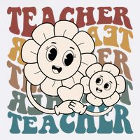 Retro Teacher Cute Gift Sunflower Heart T-Shirt