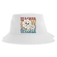 Retro Teacher Cute Gift Sunflower Heart Sustainable Bucket Hat