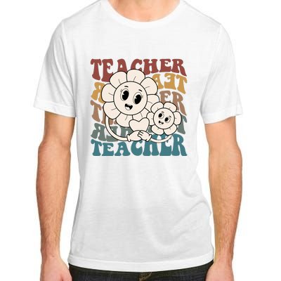 Retro Teacher Cute Gift Sunflower Heart Adult ChromaSoft Performance T-Shirt